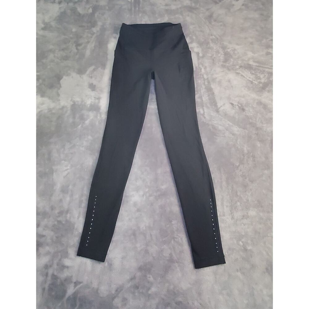 Lululemon Womens Sz 4 Black High Rise Leggings Yoga Athletic Full Length 3pokets